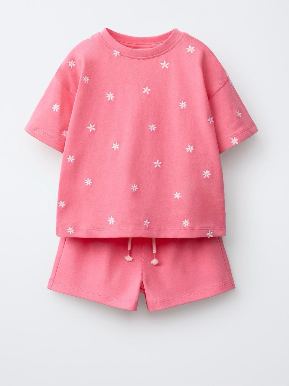 Zara EMBROIDERED T-SHIRT AND BERMUDA SET